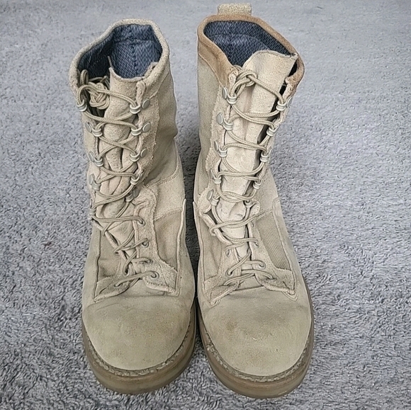 Vtg Addison Tactical Boots Mens 12 Beige Tan Vibram Desert Combat Military Army main image 12